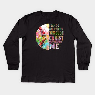 I CAN DO ALL THINGS THROUGH CHRIST WHO STRENGTHENS ME Kids Long Sleeve T-Shirt